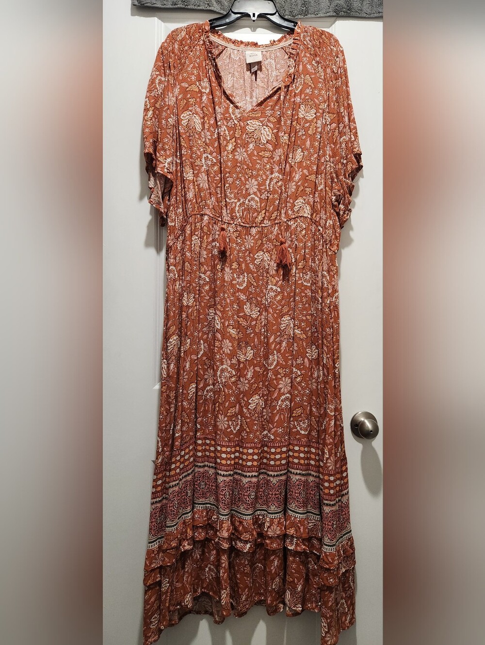 Knox Rose Terracotta Floral Maxi Dress
